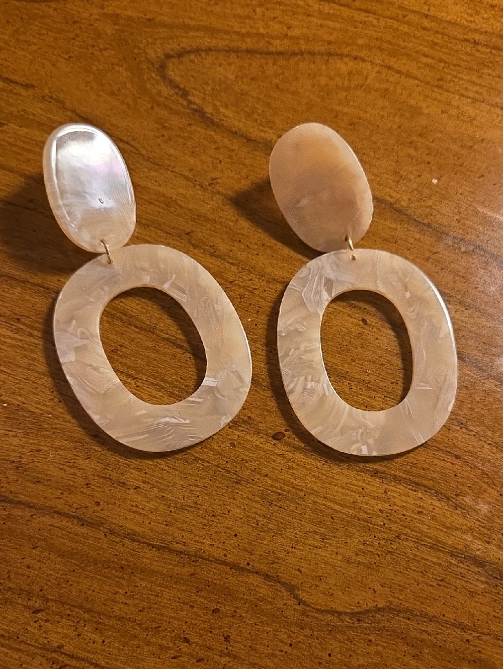 Tan Acrylic Hoop Earrings